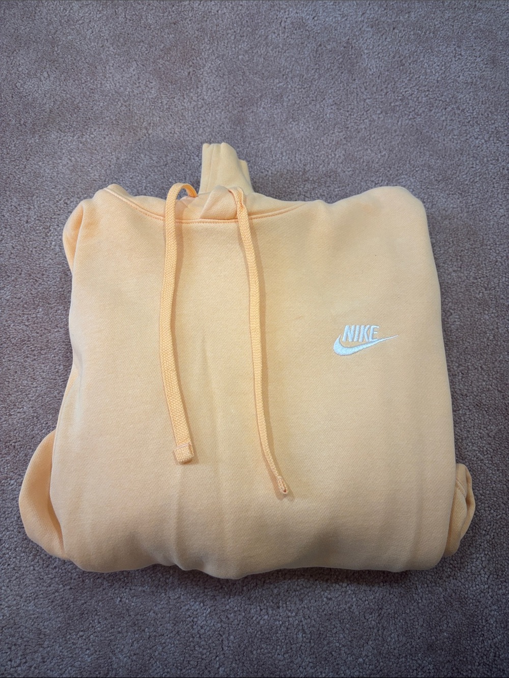 Nike Men’s Peach Crewneck Hoodie with White Logo